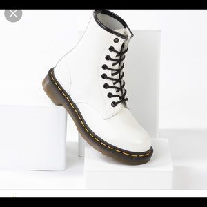 White Dr Martens booties